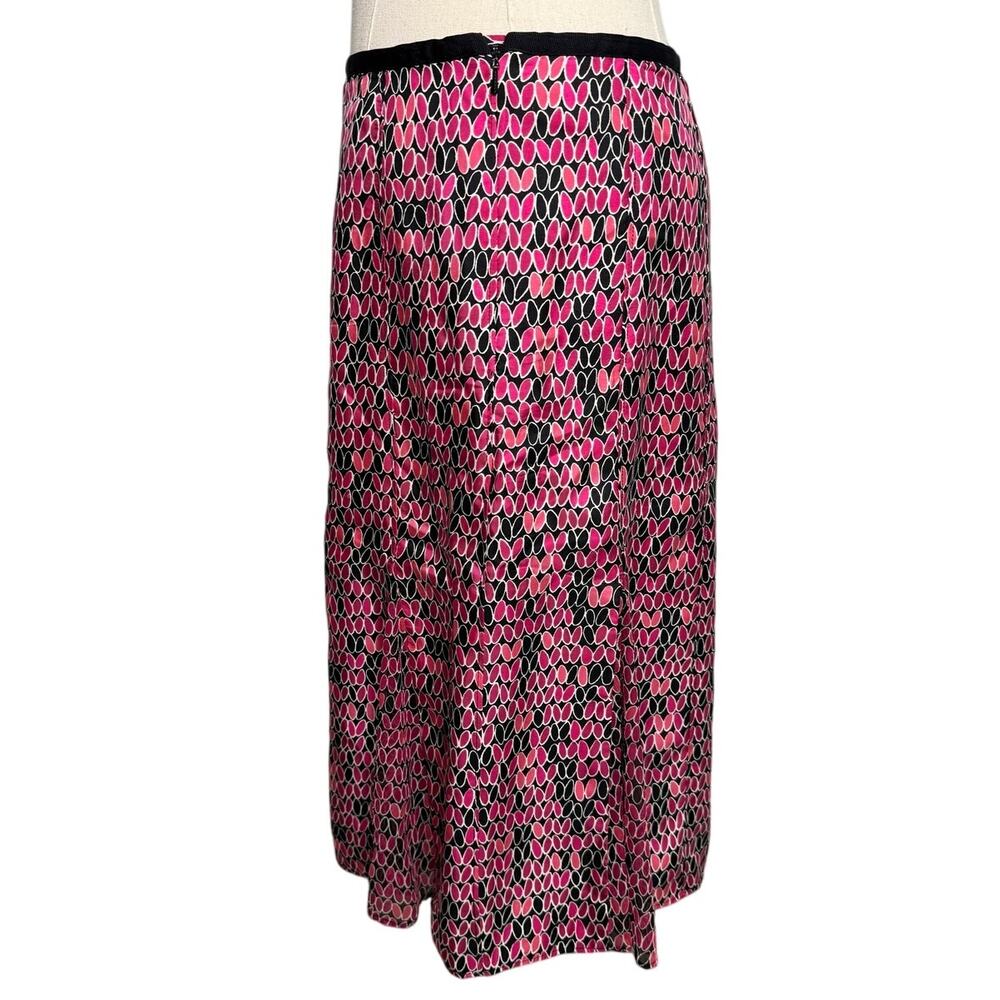 Sigrid Olsen Y2K 100% silk kick pleat circle print low waist slip skirt size 10 - Picture 3 of 6